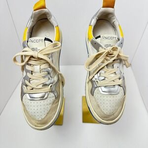 ONCEPT Phoenix Silver Flash Leather Suede Sneakers MOD.016 Playoff F23 Womens